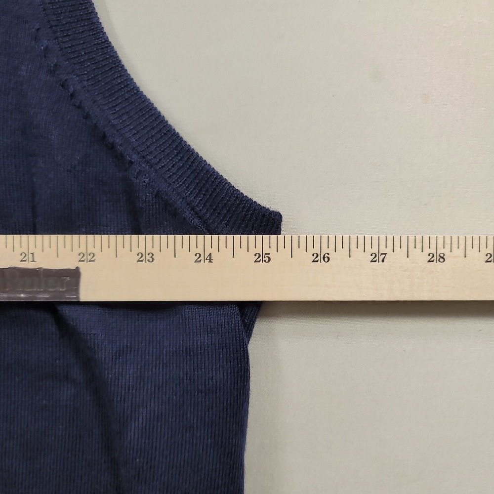 Peter Millar Golf Sweater Vest Mens 2XL Navy Blue Merino‎ Wool Silk Co. Logo - Picture 8 of 9